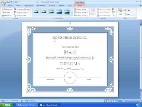 Certificate Page Borders For Microsoft Word