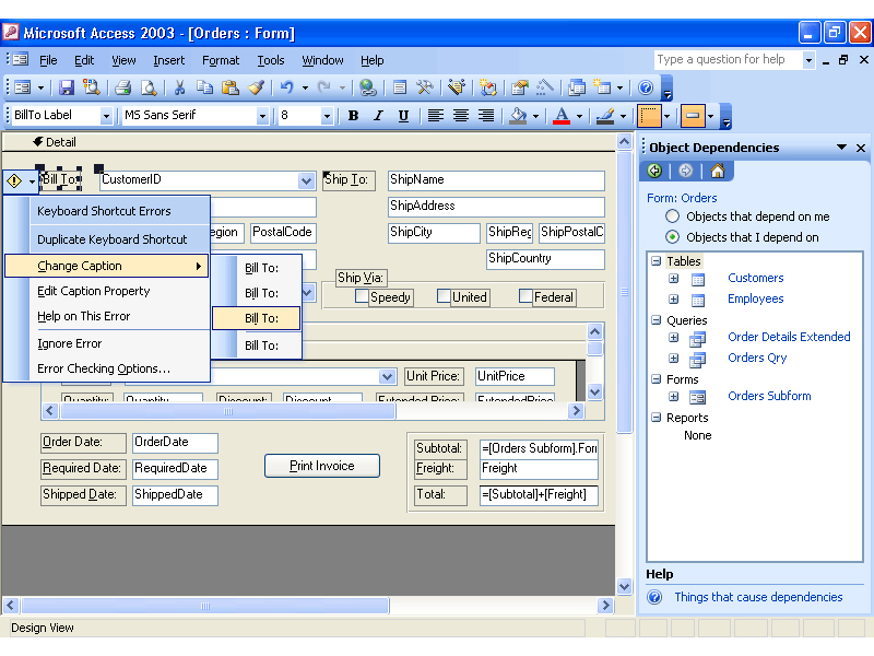 Microsoft Access 2003 Templates