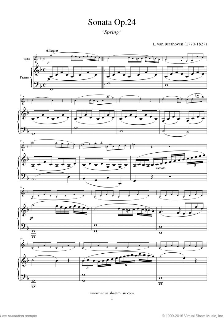 Beethoven Moonlight Sonata Sheet Music Violin