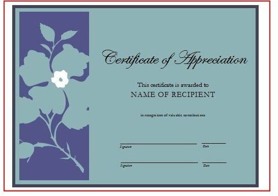 Free Certificate Of Appreciation Templates For Word