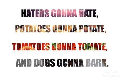 Haters Gonna Hate Potatoes Gonna Potate Tomatoes Gonna Tomate