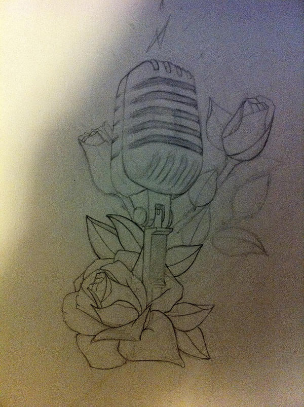 Microphone Drawing Tattoo
