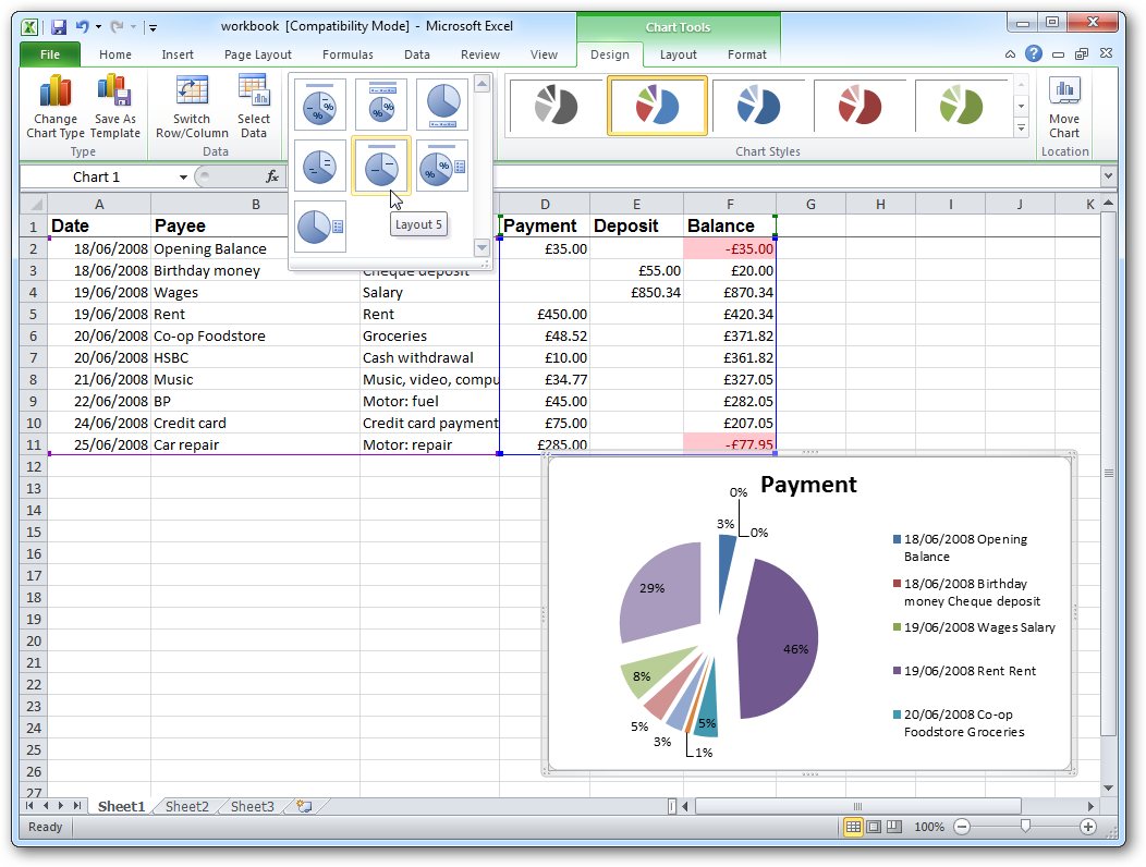 Microsoft Excel 2010 Window