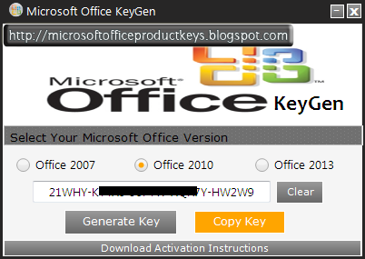 Microsoft Office 2010 Product Key For Windows 7