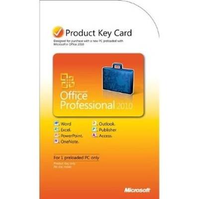 Microsoft Office 2010 Professional Product Key Card
