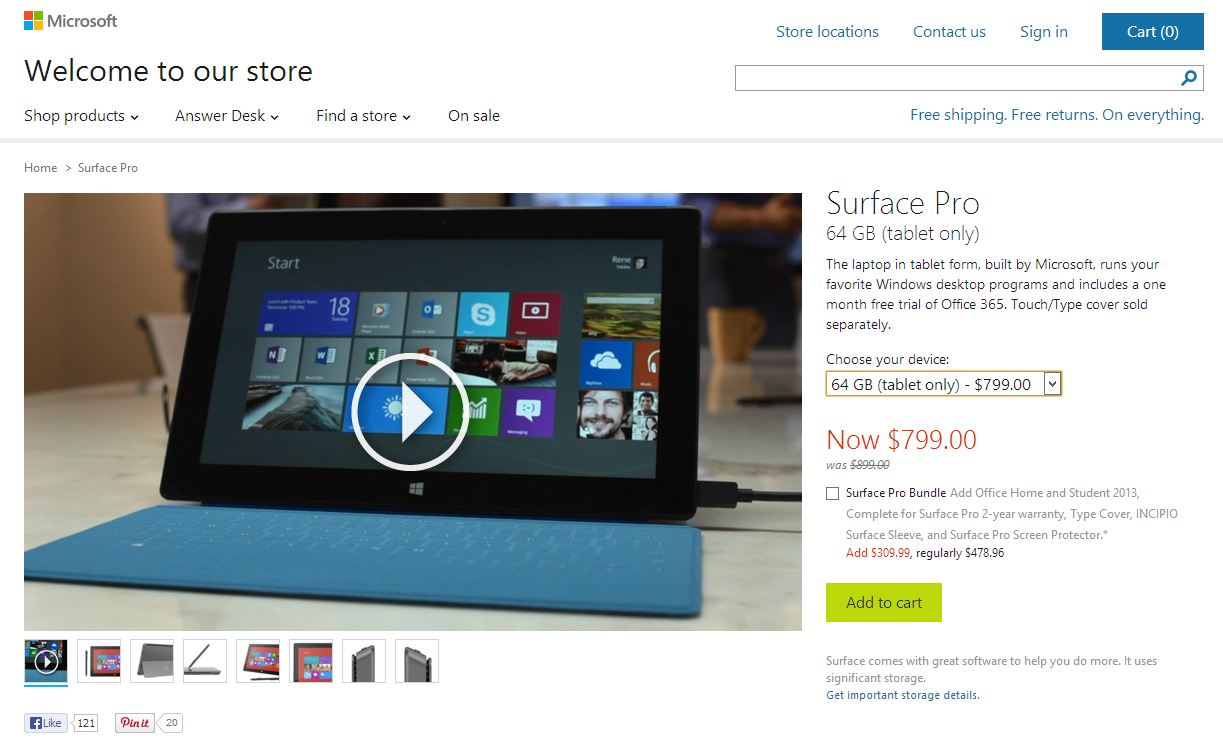 Microsoft Surface Pro Price Comparison