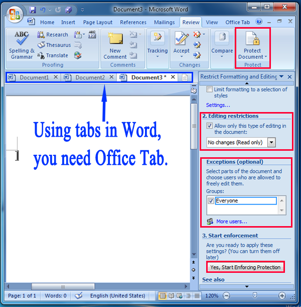 Microsoft Word 2003 Parts Screen