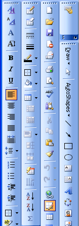 Microsoft Word 2003 Toolbar