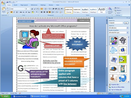 Microsoft Word 2007 Parts
