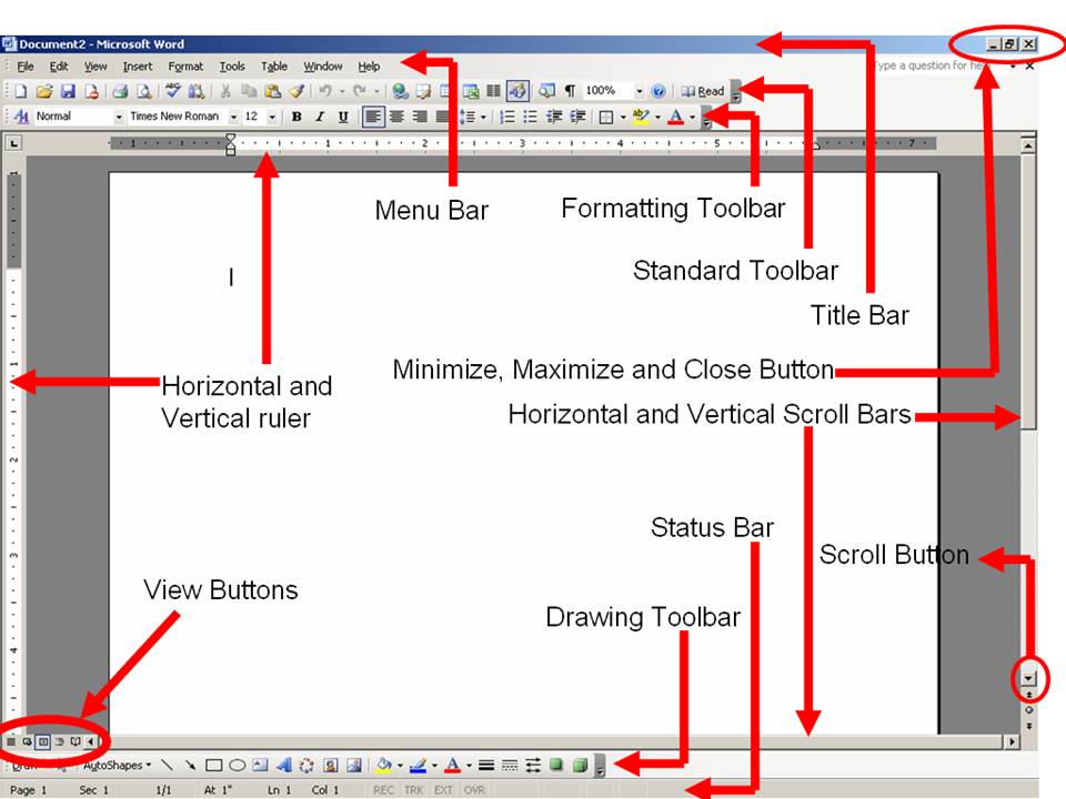 Microsoft Word 2007 Parts Of A Screen