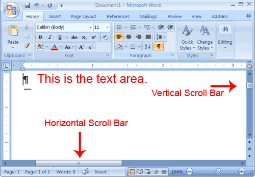 Microsoft Word 2007 Parts Of A Screen