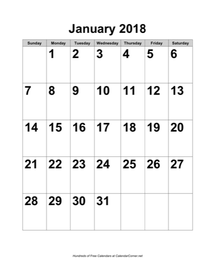 Microsoft Word 2013 Calendar