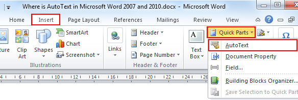 Microsoft Word 2013 Parts