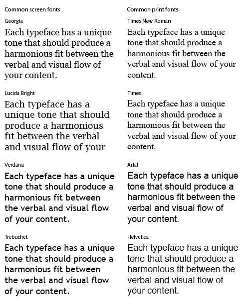Microsoft Word Fonts List And Examples