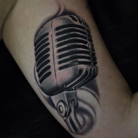 Music Microphone Tattoo Designs