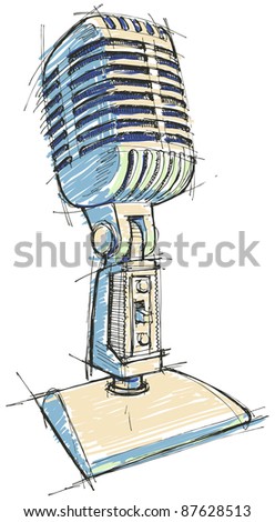 Old Fashioned Microphone Drawing