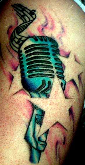 Old Microphone Tattoo Designs