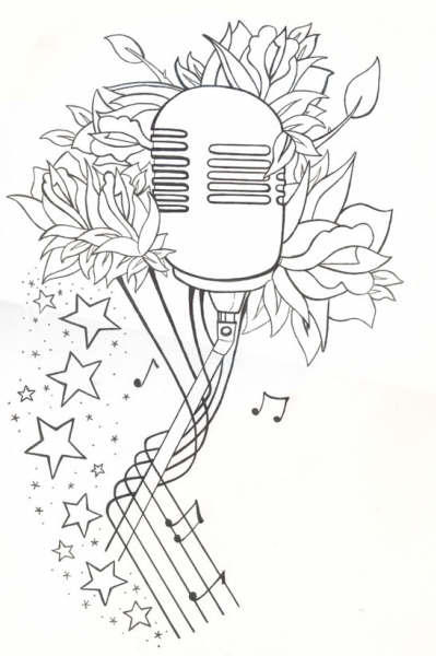 Old Microphone Tattoo Designs