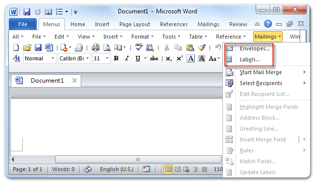 Parts Of Microsoft Word 2007 With Label