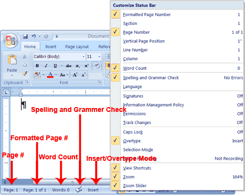 Parts Of Microsoft Word 2007 With Label